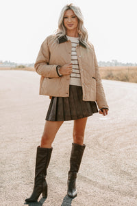 Up & Coming Quilted Barn Jacket (Camel) - NanaMacs