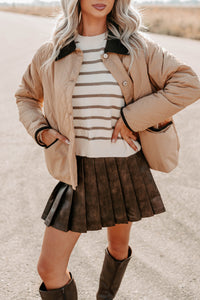 Up & Coming Quilted Barn Jacket (Camel) - NanaMacs