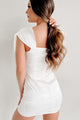 Josie Double-Tie Satin Mini Dress (Off White) - NanaMacs