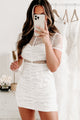 Flirting With You Lace Mini Dress (White) - NanaMacs