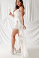 Be Like Kourt Lace Corset Mini Dress With Detachable Skirt (White) - NanaMacs