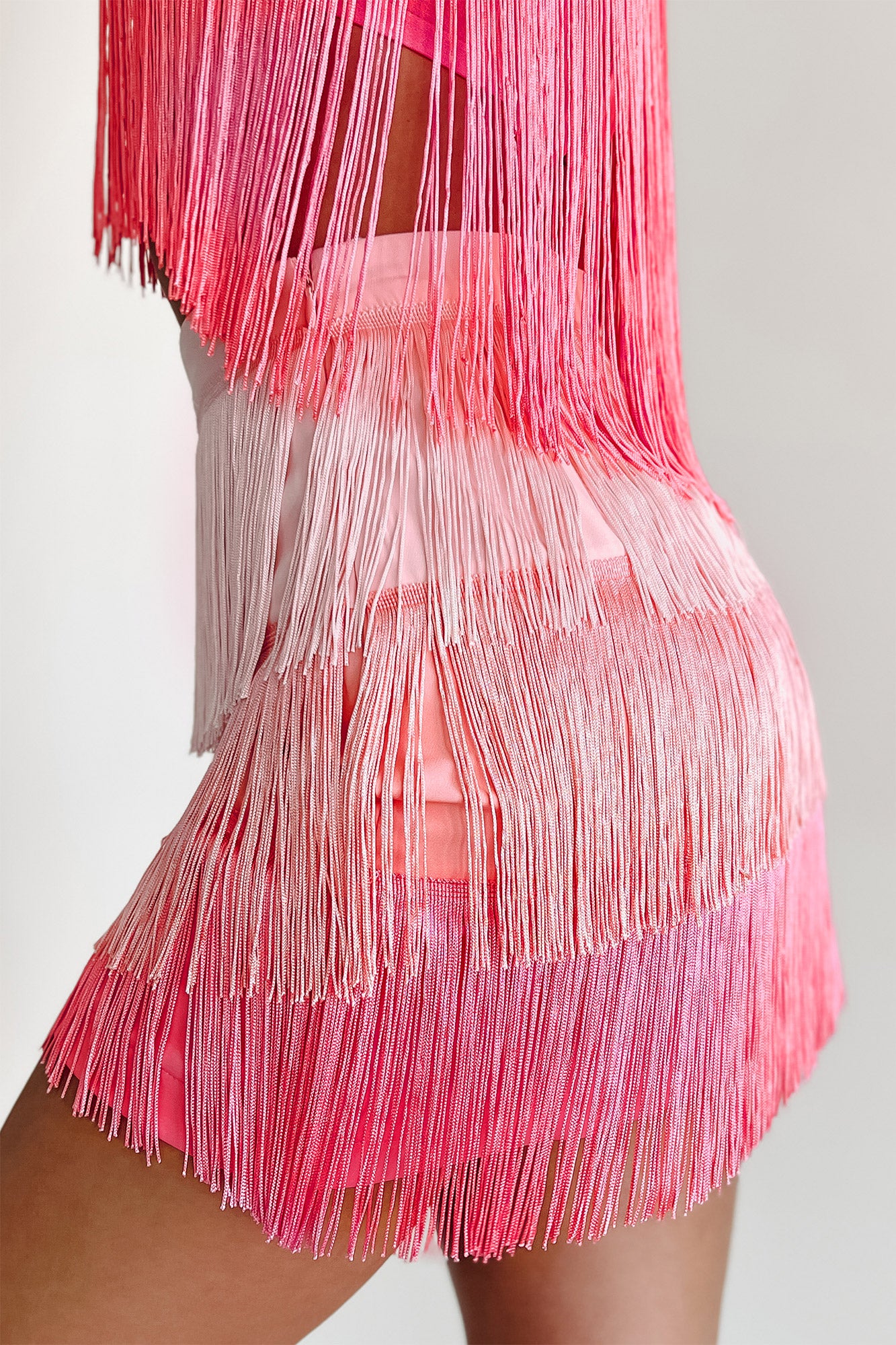 Rodeo Princess Ombre Fringe Mini Skirt (Pink) - NanaMacs