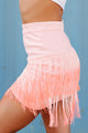 A World Of Trouble Ombre Fringe Mini Skirt (Pink) - NanaMacs