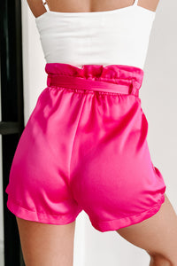 Friendship Matters Paperbag Waist Shorts (Fuchsia) - NanaMacs