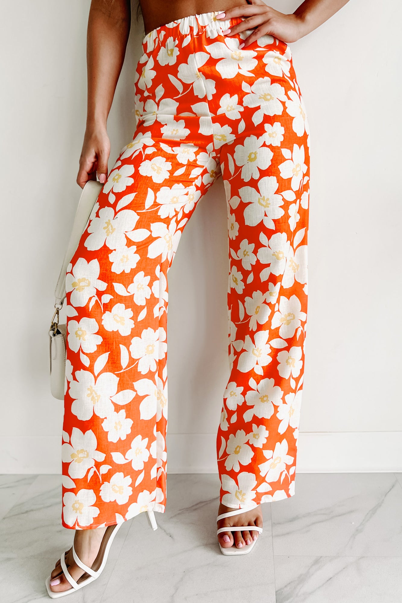 About To Blossom Floral Crop Top & Pant Set (Coral Combo) - NanaMacs