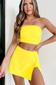 Winning Shot Tube Top & Active Skirt Two-Piece Set (Yellow) - NanaMacs