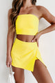 Winning Shot Tube Top & Active Skirt Two-Piece Set (Yellow) - NanaMacs