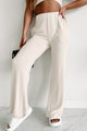 Ready To Travel Two Piece Wide Leg Pant Set (Beige) - NanaMacs