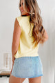 Couldn't Care Less Solid Knit Muscle Tee (Yellow) - NanaMacs