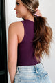 Loving The Journey Asymmetric Cut-Out Bodysuit (Dark Purple) - NanaMacs