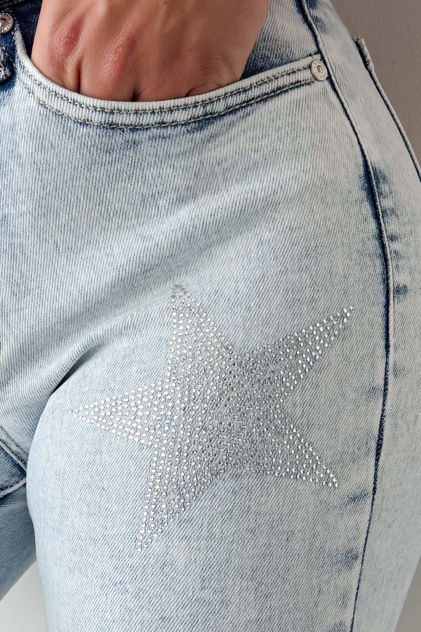 Gwen Tummy Control Saige Flare Star Jeans (Light) · NanaMacs