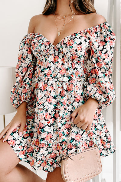 Happier Now Floral Mini Dress (Black/Multi) - NanaMacs