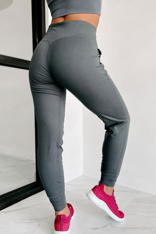 Doorbuster Late Night Trips High Waist Joggers (Charcoal) - NanaMacs