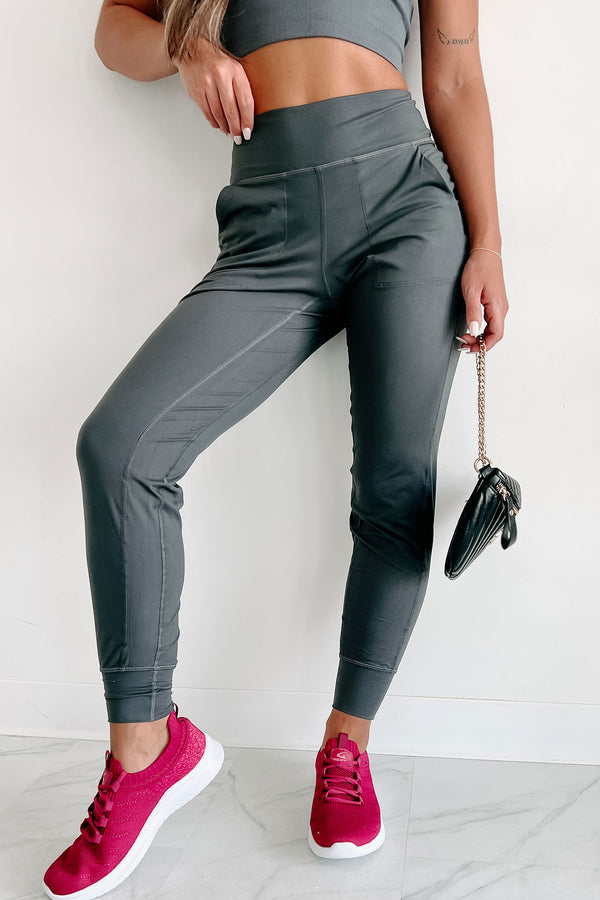 Doorbuster Late Night Trips High Waist Joggers (Charcoal) - NanaMacs