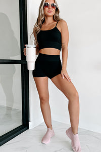 Keeping My Day Open Seamless Ribbed Set (Black) - NanaMacs