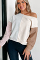 Table Talk Colorblock Sweatshirt (Grey/Cream) - NanaMacs