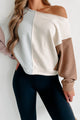 Table Talk Colorblock Sweatshirt (Grey/Cream) - NanaMacs