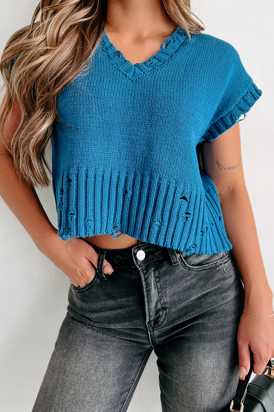 Modern Day Dreamer Sweater Knit Crop Tee (Magenta) · NanaMacs