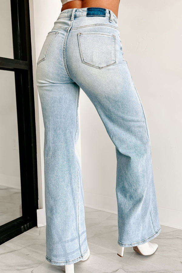 Alana High Rise Wide Leg Risen Jeans (Light) - NanaMacs