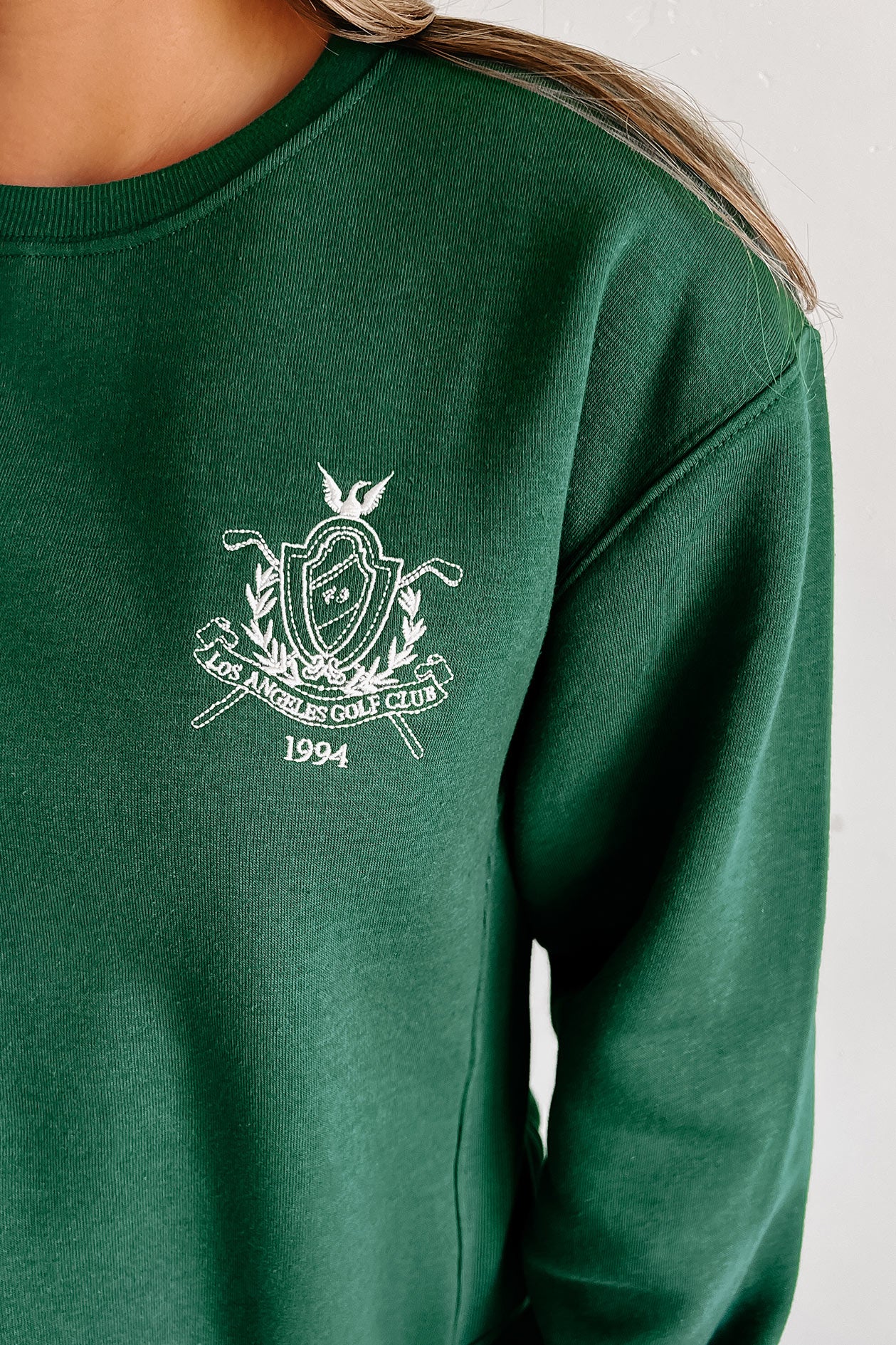 "Los Angeles Golf Club" Embroidered Crewneck Sweatshirt (Hunter Green) - NanaMacs
