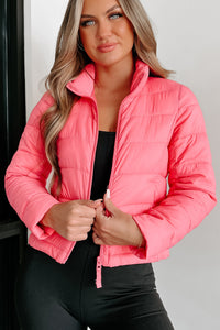 Cold Breeze Puffer Jacket (Pink) - NanaMacs