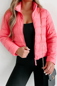 Cold Breeze Puffer Jacket (Pink) - NanaMacs