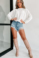 Anything But Basic Ribbed Knit Long Sleeve Top (Ivory) - NanaMacs