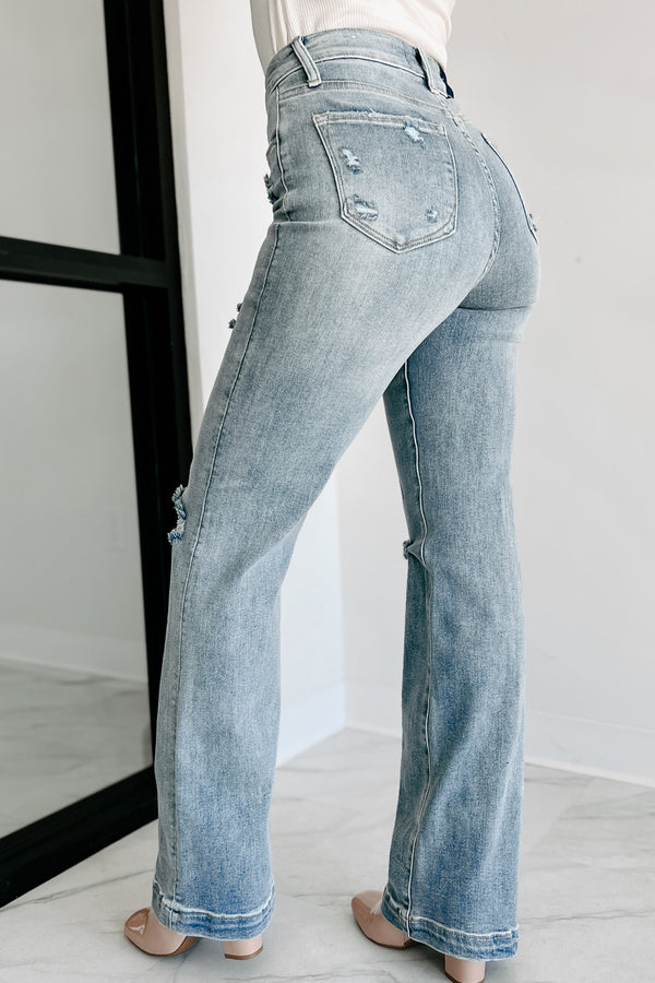 Walker High Rise Distressed Straight Leg Jeans (Medium) - NanaMacs