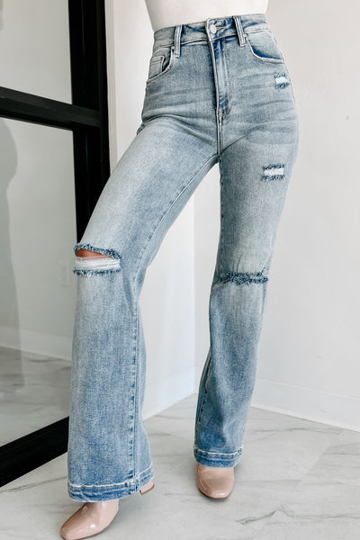 Walker High Rise Distressed Straight Leg Jeans (Medium) - NanaMacs