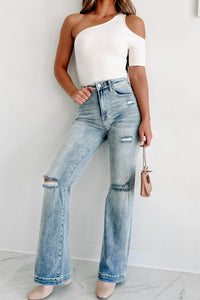 Walker High Rise Distressed Straight Leg Jeans (Medium) - NanaMacs