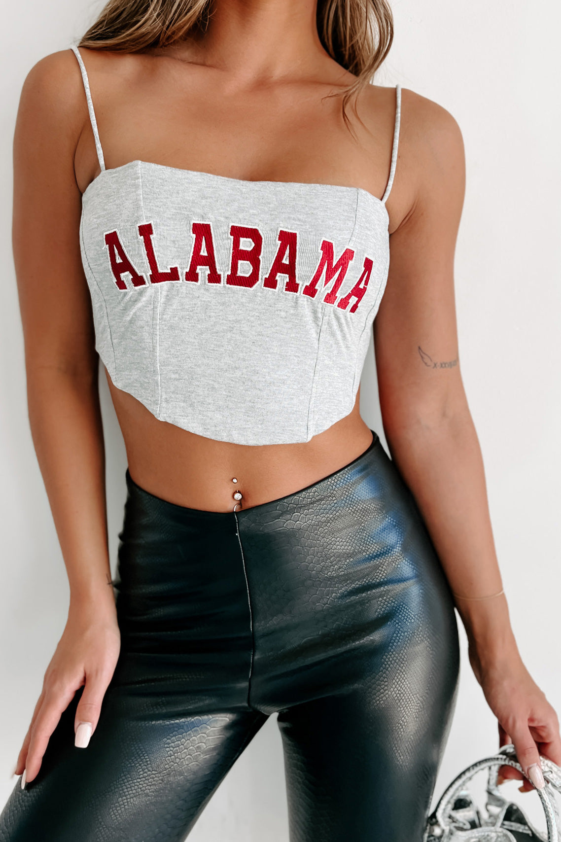 That's My Team Embroidered Corset Top (Alabama) - NanaMacs