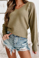 It Matters To Me V-Neck Sweater (Sage) - NanaMacs