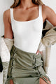 Candace NanaMacs Original Sleeveless Square Neck Bodysuit (White) - NanaMacs