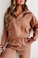 New Obsession Fleece-Lined Half-Zip Scuba Pullover (Chocolate Brown) - NanaMacs