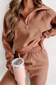 New Obsession Fleece-Lined Half-Zip Scuba Pullover (Chocolate Brown) - NanaMacs