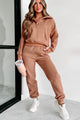 New Obsession Fleece-Lined Half-Zip Scuba Pullover (Chocolate Brown) - NanaMacs