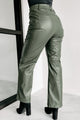 Made For The City Faux Leather Pants (Olive) - NanaMacs