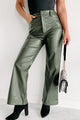 Made For The City Faux Leather Pants (Olive) - NanaMacs