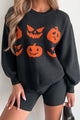 Carvin' Pumpkins Knit Halloween Sweater (Black) - NanaMacs