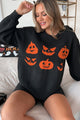 Carvin' Pumpkins Knit Halloween Sweater (Black) - NanaMacs
