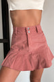 Prep Talk Pleated Corduroy Mini Skirt (Mauve) - NanaMacs