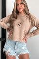 Little Sweetie Teddy Bear Sweater (Taupe) - NanaMacs