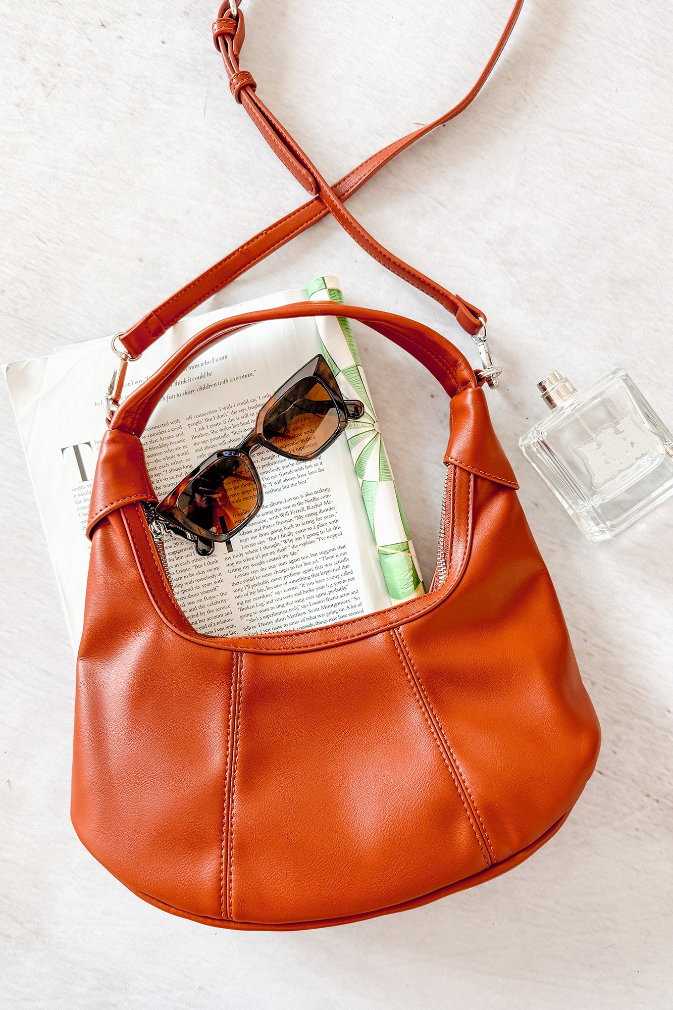 Queen’s Move Faux Leather Round Handbag (Dark Brown) - NanaMacs