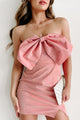 Divine Intervention Strapless Bow Mini Dress (Pink) - NanaMacs