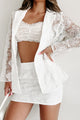 Leave You Speechless Lace Blazer & Mini Skirt Set (Off White) - NanaMacs