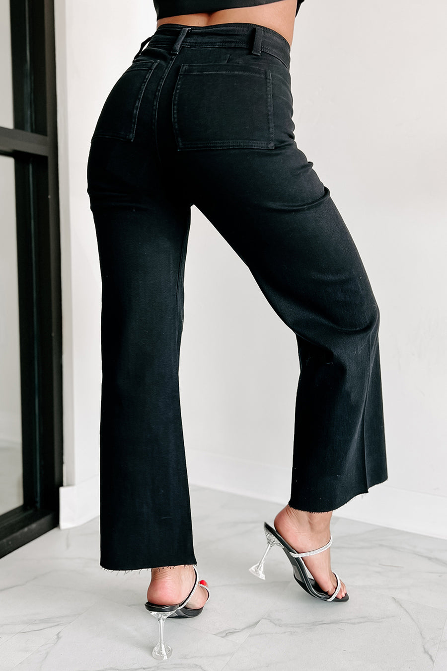 Staying True Wide Leg Jeans (Black) - NanaMacs