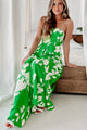 Just Another Memory Wide Leg Strapless Floral Jumpsuit (Green/Multi) - NanaMacs