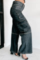 Antonella High Rise Wide Leg Cargo Jeans (Black) - NanaMacs