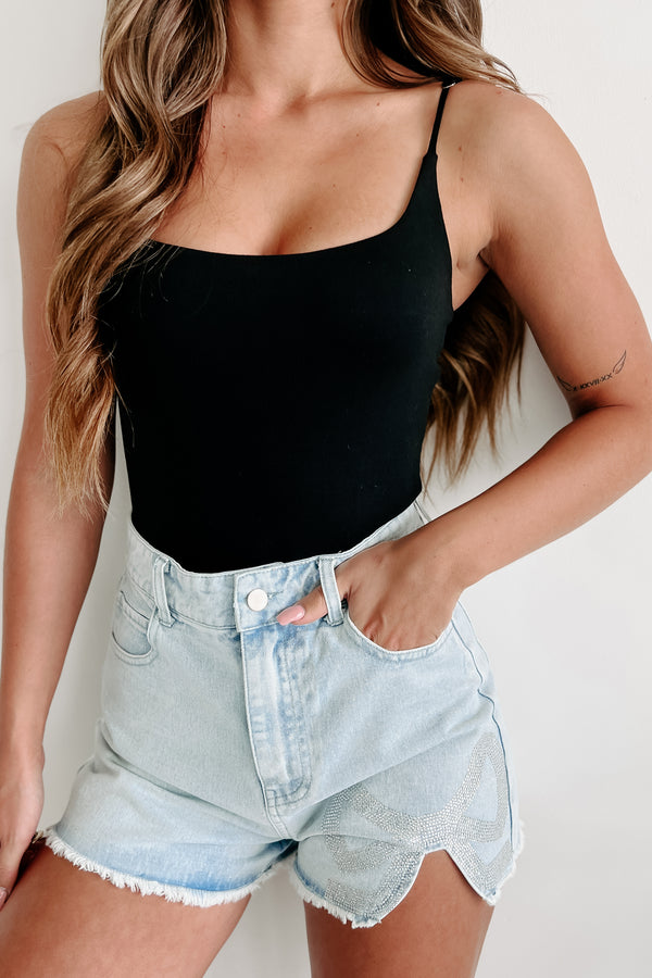 Move Over Square Neck Bodysuit (Black) - NanaMacs