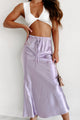 Fond Of You Satin Drawstring Maxi Skirt (Lavender) - NanaMacs